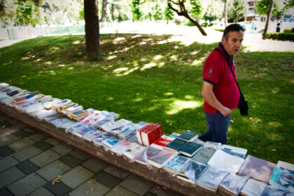 Book seller in Tirana, Albania - Gerry Atkinson